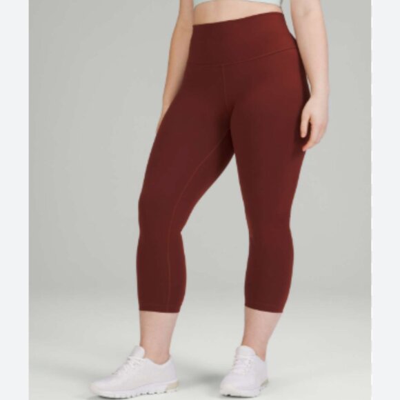 Lululemon Wunder Train High Rise Burgundy High-Waisted Leggings - Picture 1 of 8